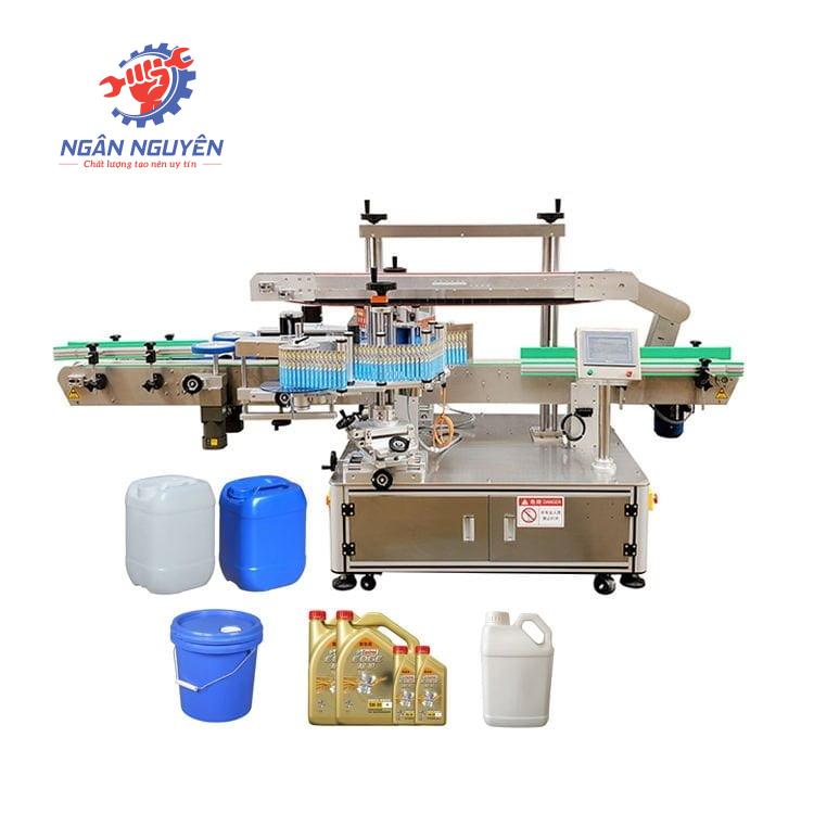 Máy dán nhãn Decal chai vuông 2 mặt Máy dán nhãn Decal chai vuông 2 mặt