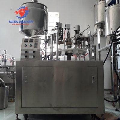 Máy chiết rót, hàn mép tuýp tự động cho kem đánh răng, sửa rửa mặt Máy chiết rót, hàn mép tuýp tự động cho kem đánh răng, sửa rửa mặt