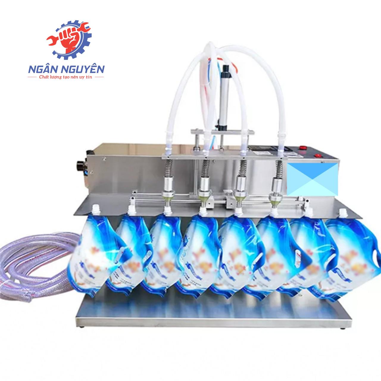 Máy chiết rót túi nước có vòi bán tự động loại phun đứng 2,4,6 vòi Máy chiết rót túi nước có vòi bán tự động loại phun đứng 2,4,6 vòi