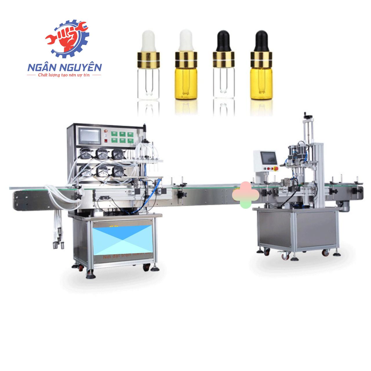 Máy chiết rót tinh dầu Mini 4 vòi bơm nhu động Máy chiết rót tinh dầu Mini 4 vòi bơm nhu động