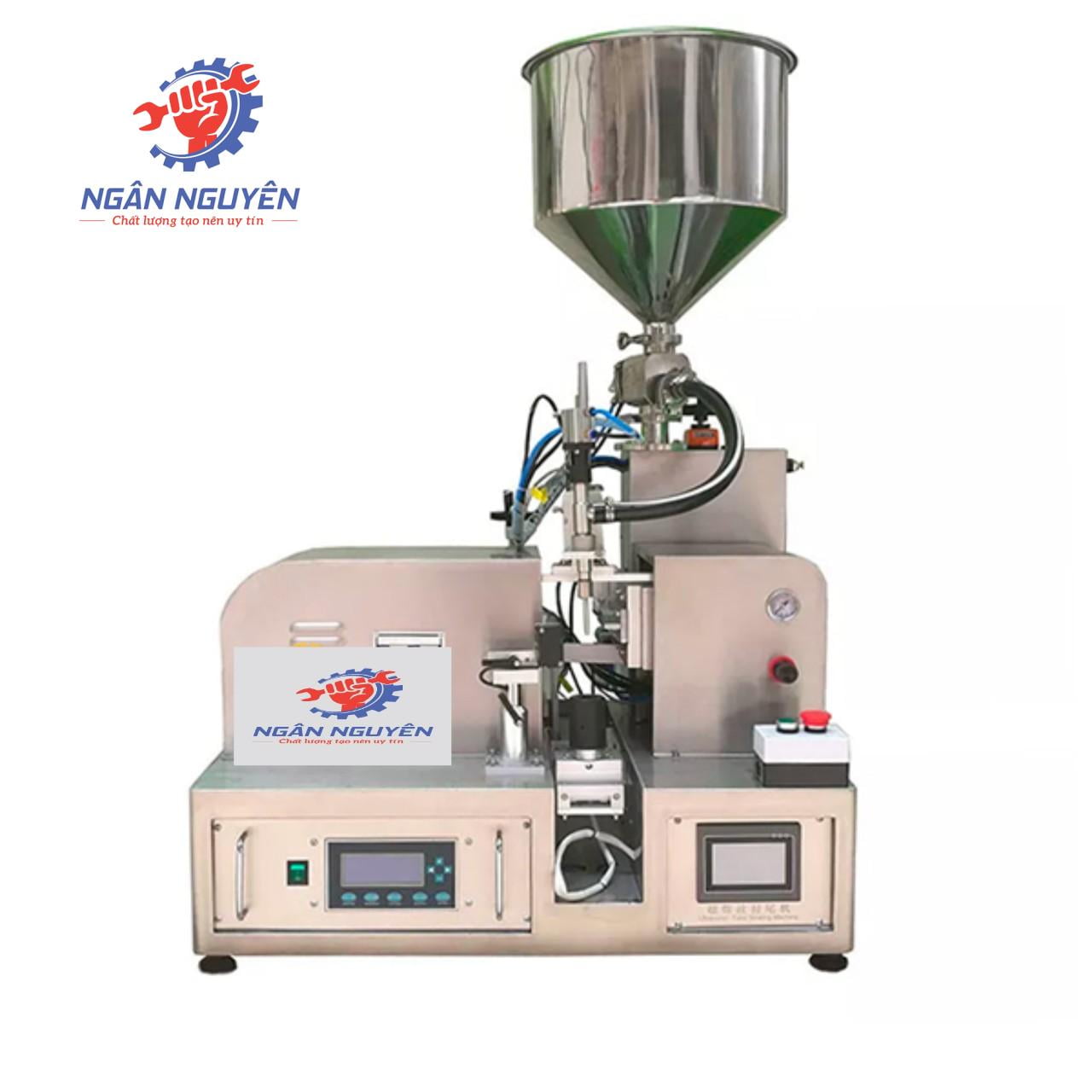 Máy chiết rót và hàn đáy tuýp nhựa bán tự động Máy chiết rót và hàn đáy tuýp nhựa bán tự động