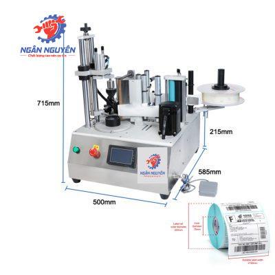 Máy dán màng bán tự động cho chai lục  giác TB300W Máy dán màng bán tự động cho chai lục  giác TB300W