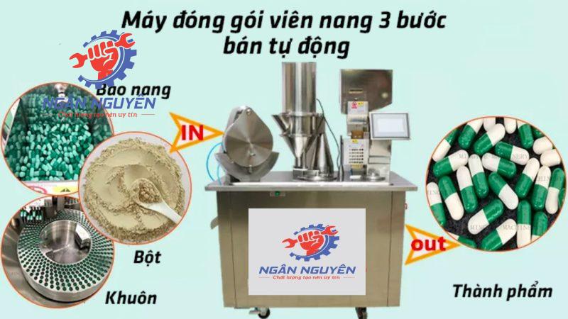 Máy đóng gói viên nang dược phẩm bán tự động