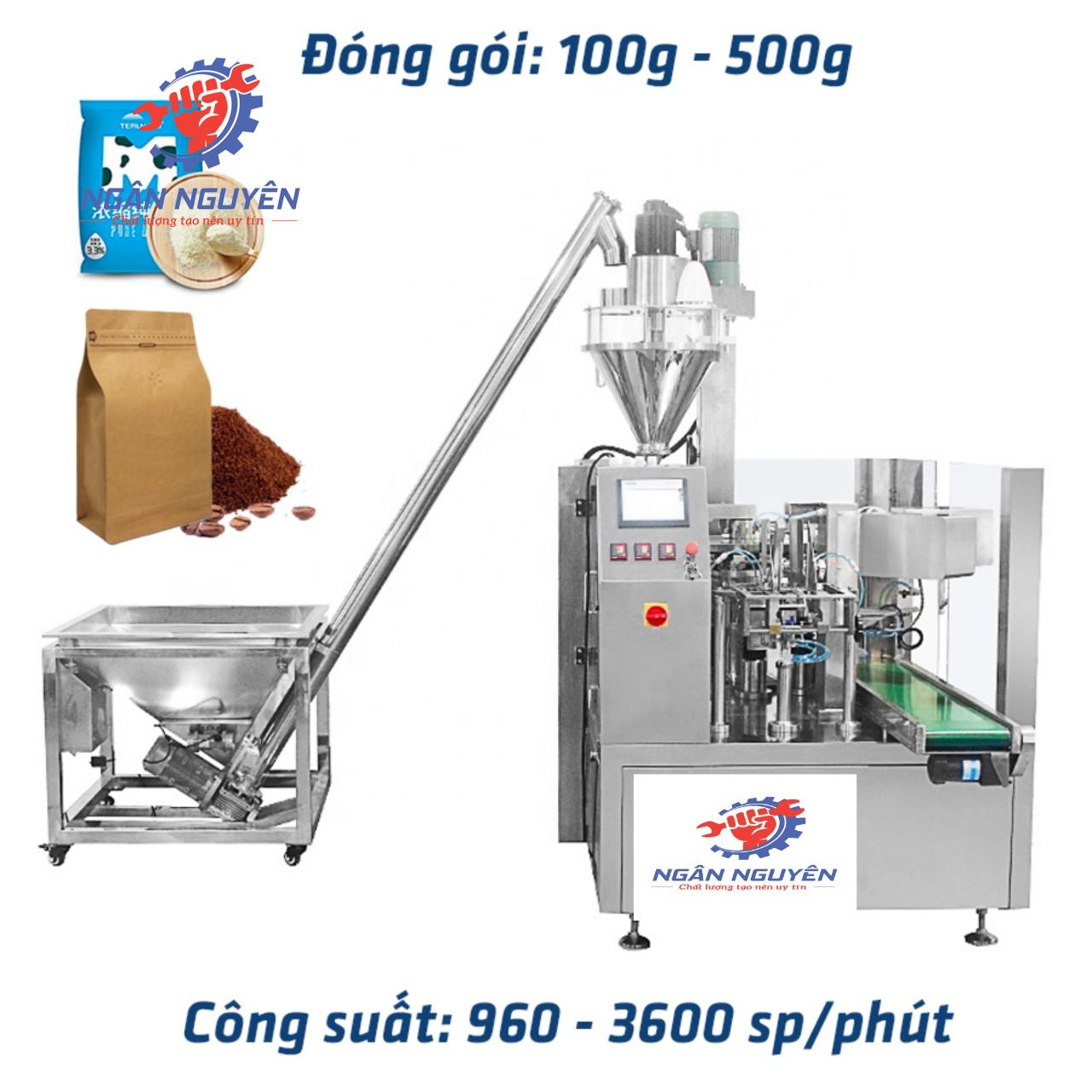 Máy đóng gói bột cafe dạng túi zipper tự động Túi 100g -500g Máy đóng gói bột cafe dạng túi zipper tự động Túi 100g -500g